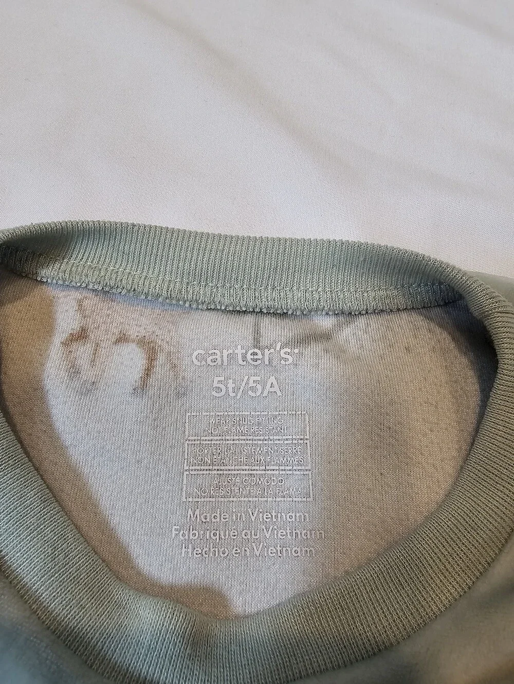 Carter's Sage Green Woodland Winter Pajamas- 5T